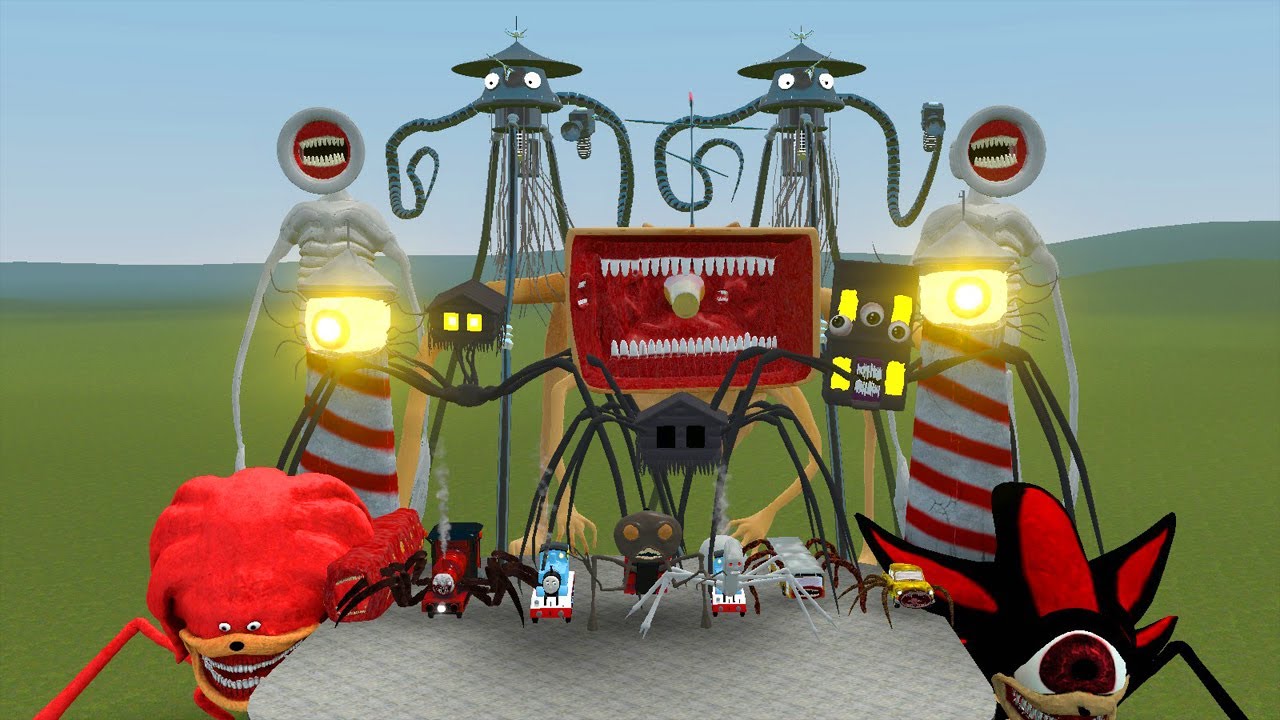 Monster Battle: HOUSE HEAD, LIGHTHOUSE, BUS EATER, PROTOTYPE, SIREN HEAD, CAR EATER (GMOD)