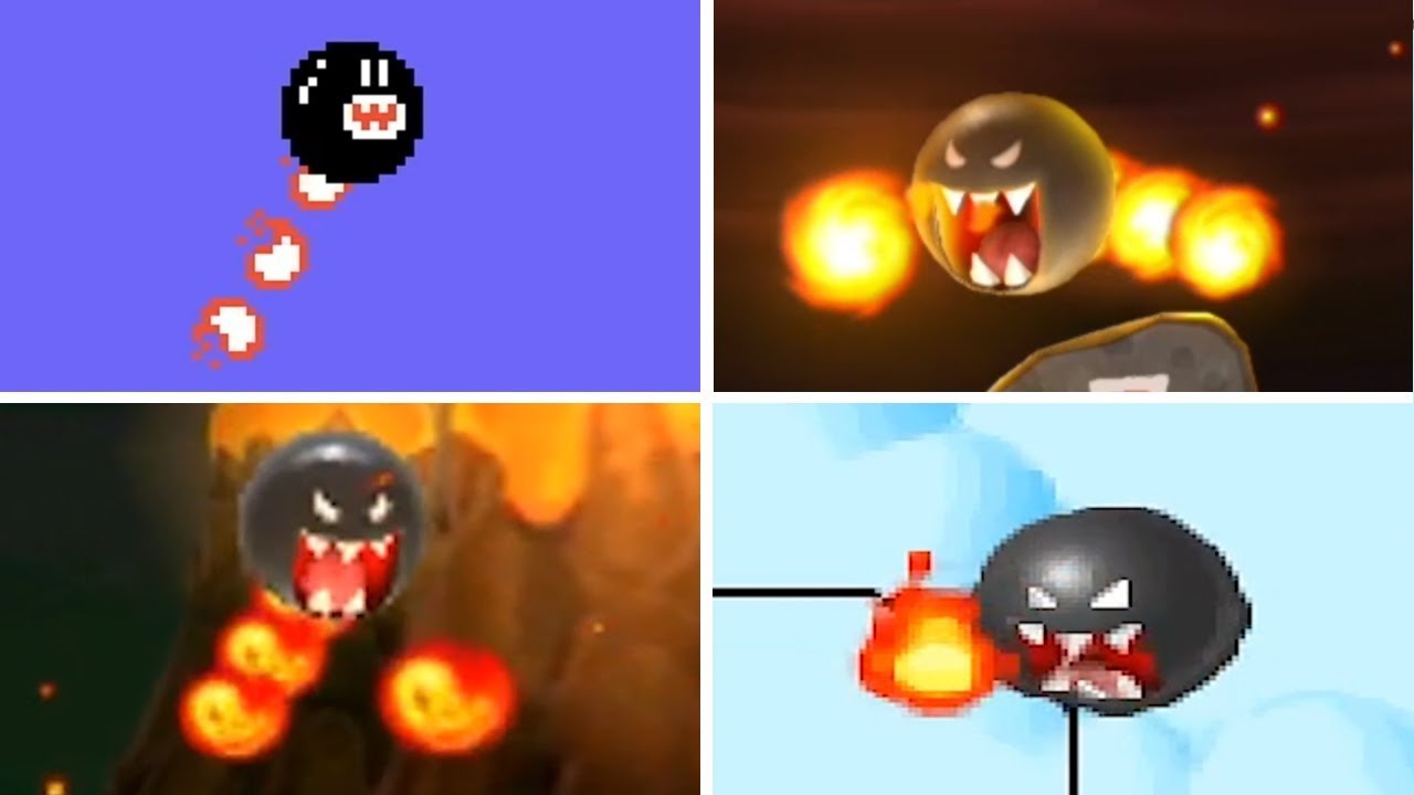 Evolution of - Flame Chomp in Super Mario Games
