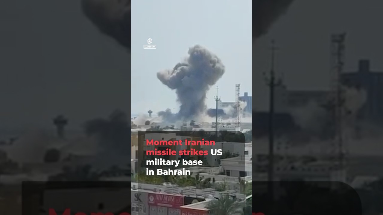 Moment of Iran strike on US military base in Bahrain | AJ#shorts