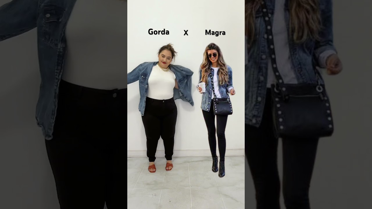 Look plus size com cal&ccedil;a skinny preta, jaqueta jeans, bota preta  #lookplussize
