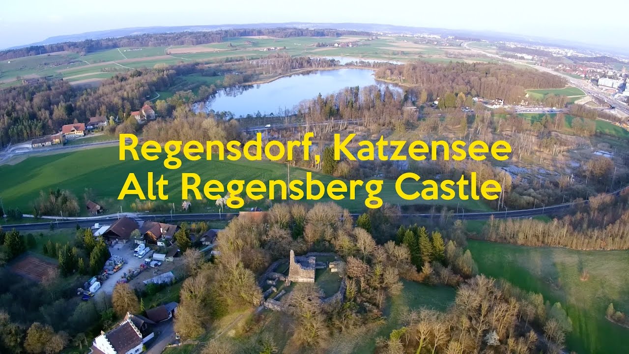 Regensdorf, Altburg castle, Katzensee by Drone Zurich