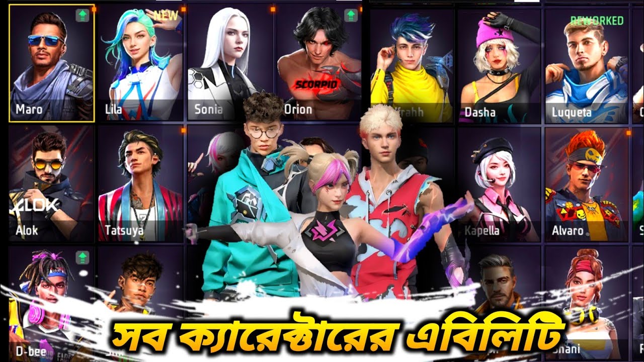 ফ্রি ফায়ার এর সমস্ত ক্যারেক্টারের এবিলিটি 🤔 কোন ক্যারেক্টারের কি কাজ | All charecters ability in FF