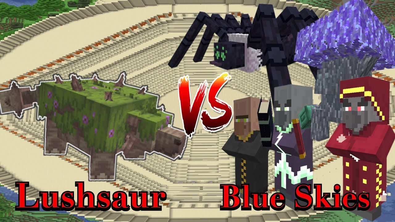 Lushsaur VS Blue Skies | Minecraft |Mobs Battle