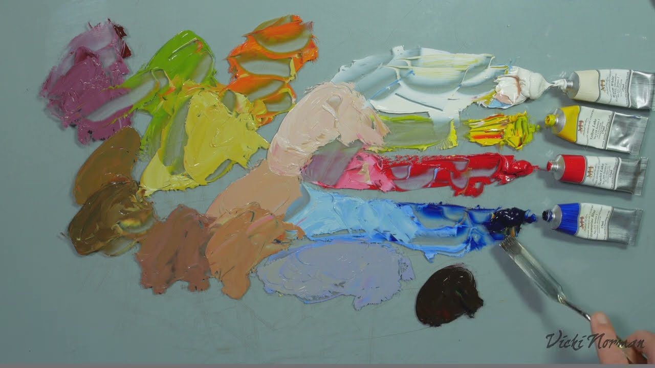 Sample Tubes - Vicki Norman demonstrates colour mixes from Michael Harding's Primary Colour Samples