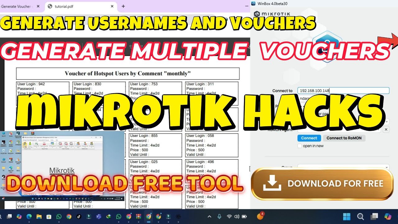 2025 MIKROTIK HOTSOP VOUCHERS | GENERATE & MANAGE USERNAMES AND VOUCHERS ON YOUR MIKROTIK