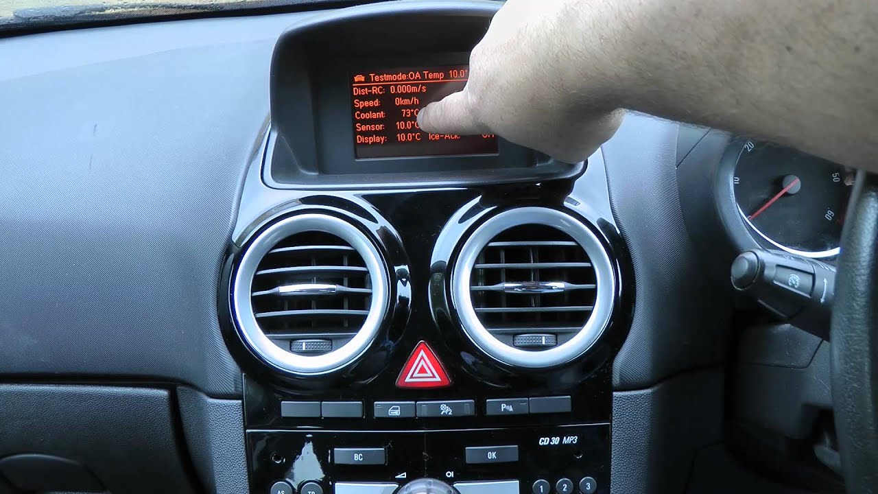Vauxhall / Opel Hidden Temperature, Battery Voltage, Remaining fuel Display