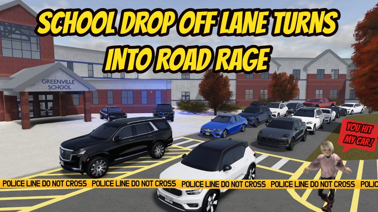 Greenville, Wisc Roblox l High School Bus Drop Off Lane Traffic ROAD RAGE Roleplay