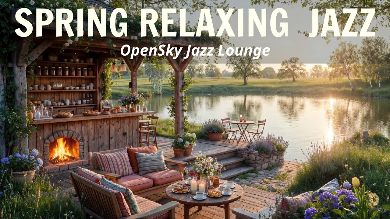 Spring Sunrise Porch Café Jazz 🌿 Cozy Morning Coffee Ambience with Relaxing Piano for Focus