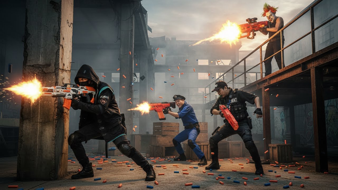 ALPHA Nerf War: Shadow Warriors Confront Crime Empire in Epic Nerf Guns Battle