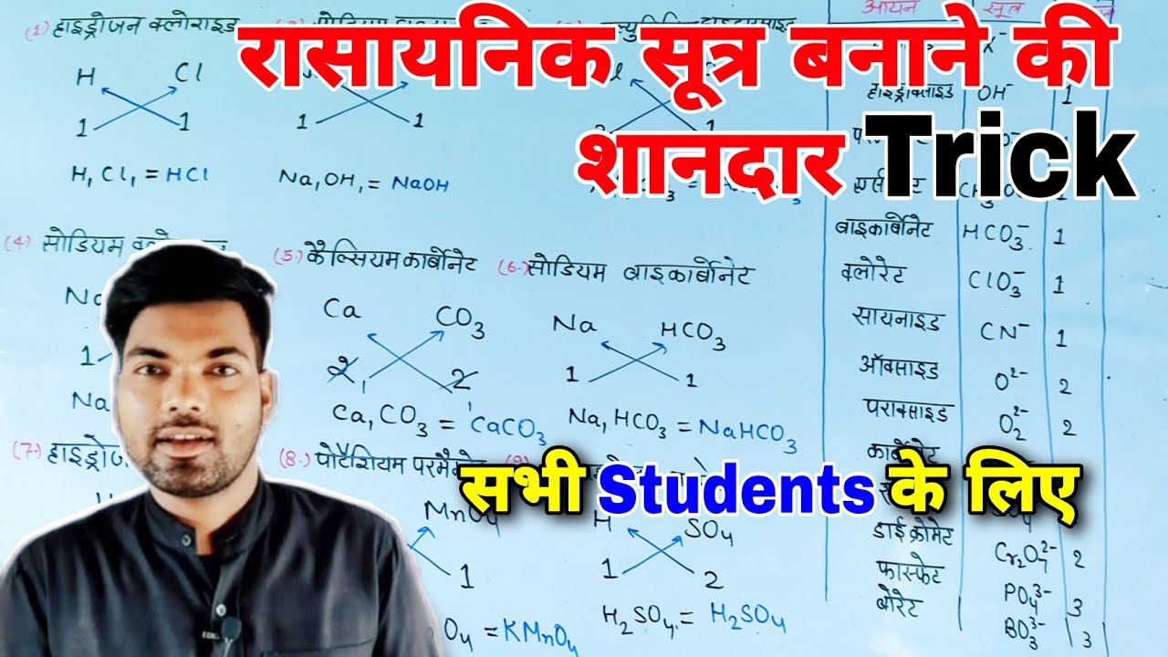 रासायनिक सूत्र बनाने की शानदार Trick | Rasayanik Sutra Kaise Banaen | Chemical Formula Kaise Banaen