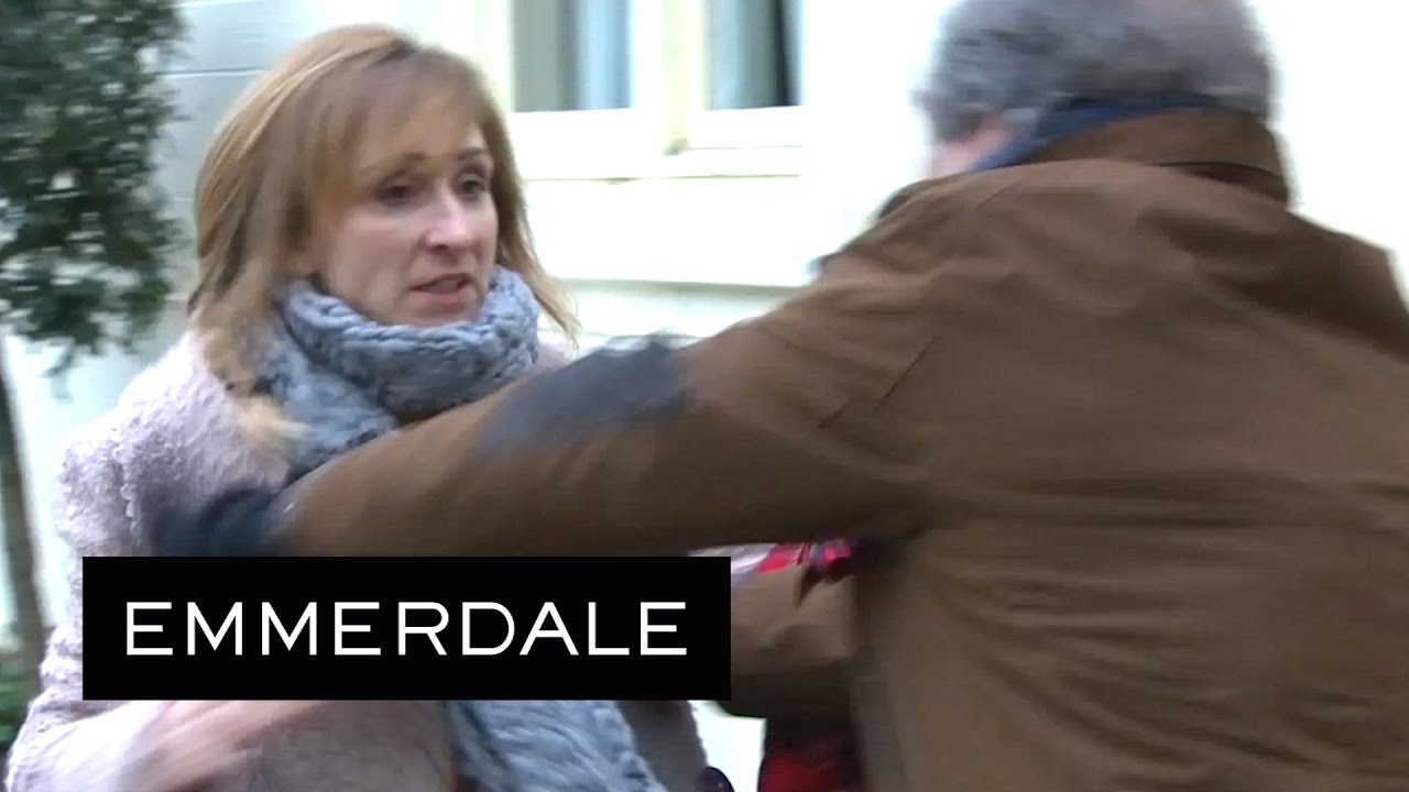 Emmerdale - Ashley Violently Pushes Laurel Away From Him