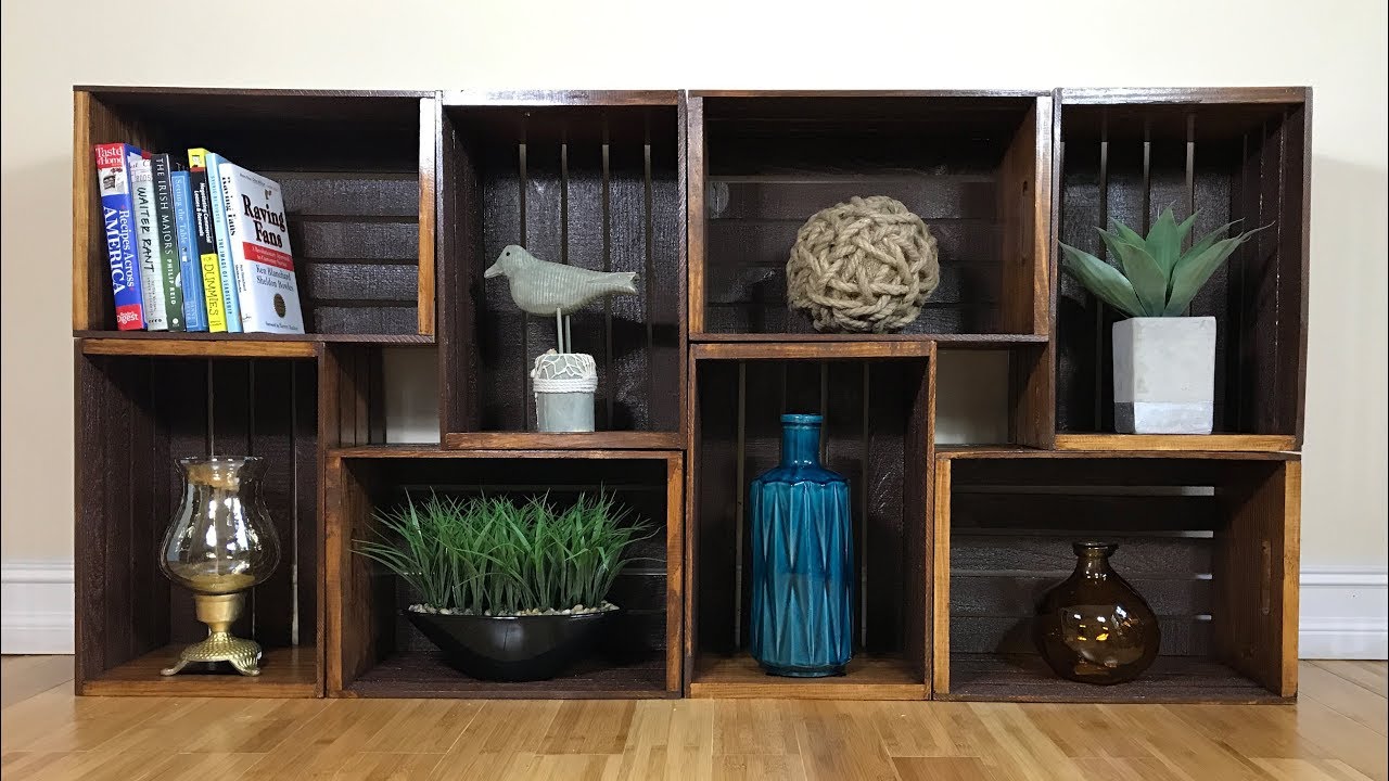 DIY Wooden Crate Shelves