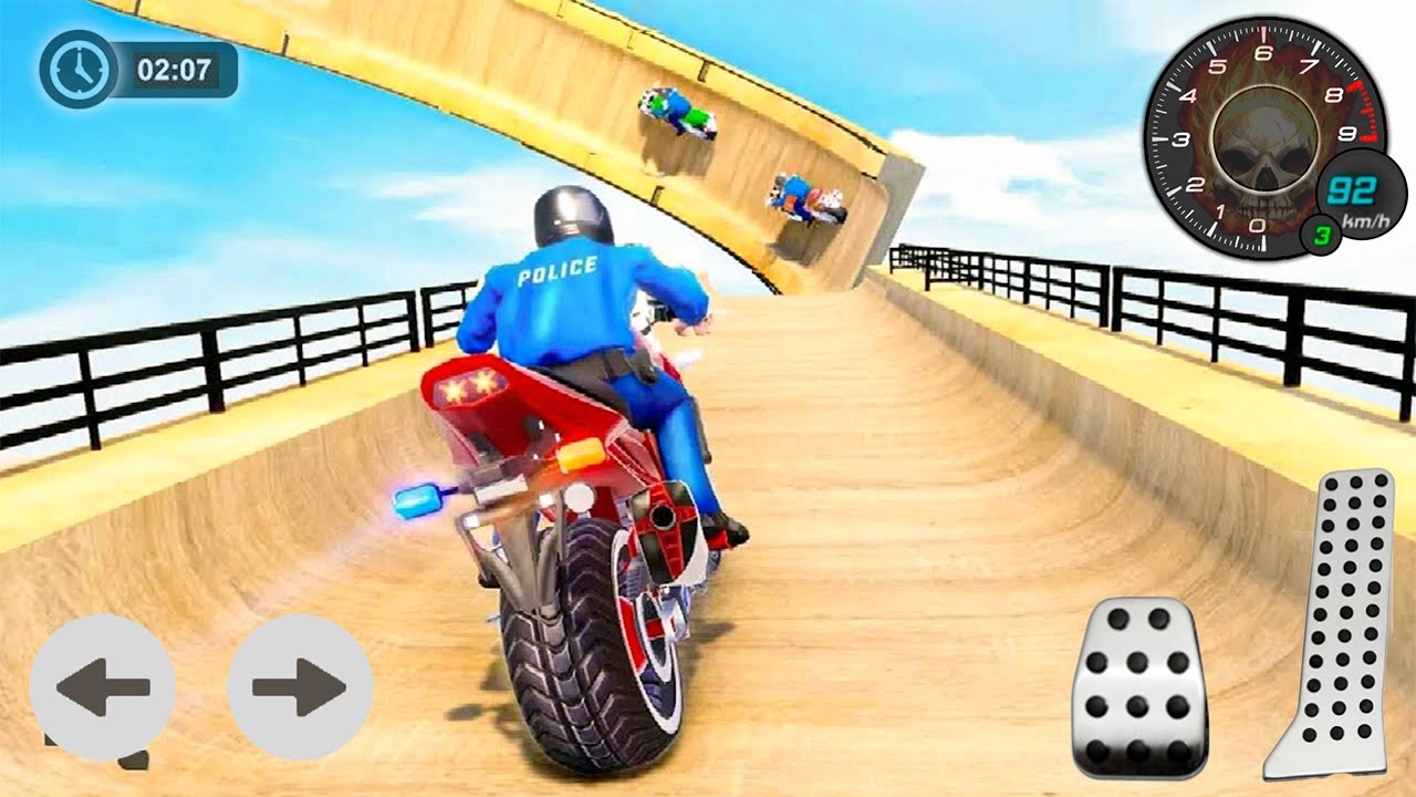 Modern Police Bike Mega Ramp Stunt Game #Android Gameplay #Motor Cycle Race Game #Bike Games