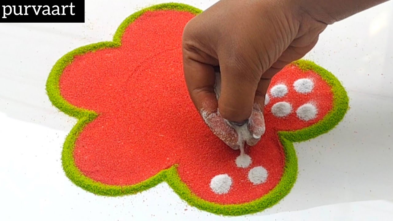 Simple Beautiful Rangoli Design | Trending 2026 | Beginner Friendly Step by Step🌼