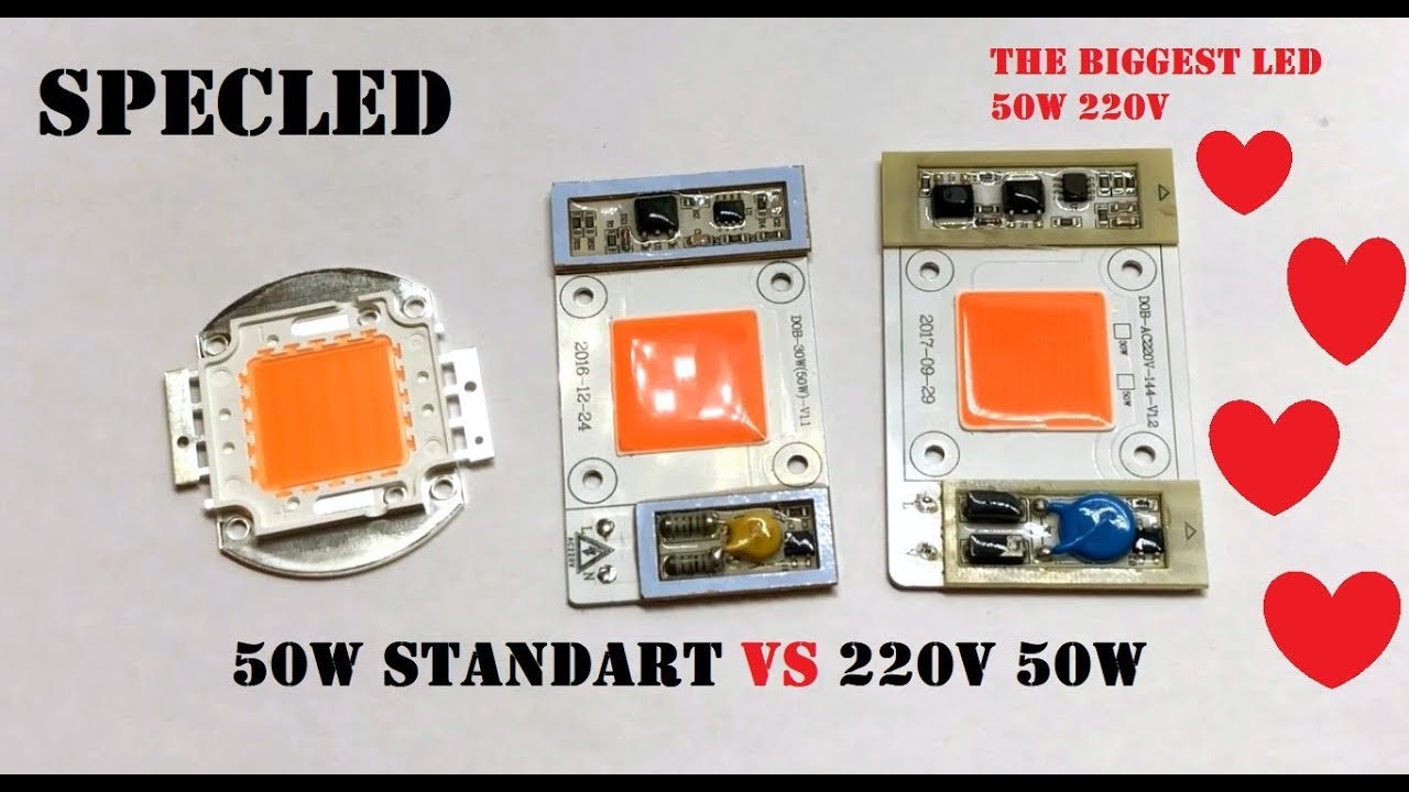 Светодиодные матрицы для растений полного спектра. LED 220V. Сравнение матриц 220V и драйверного LED