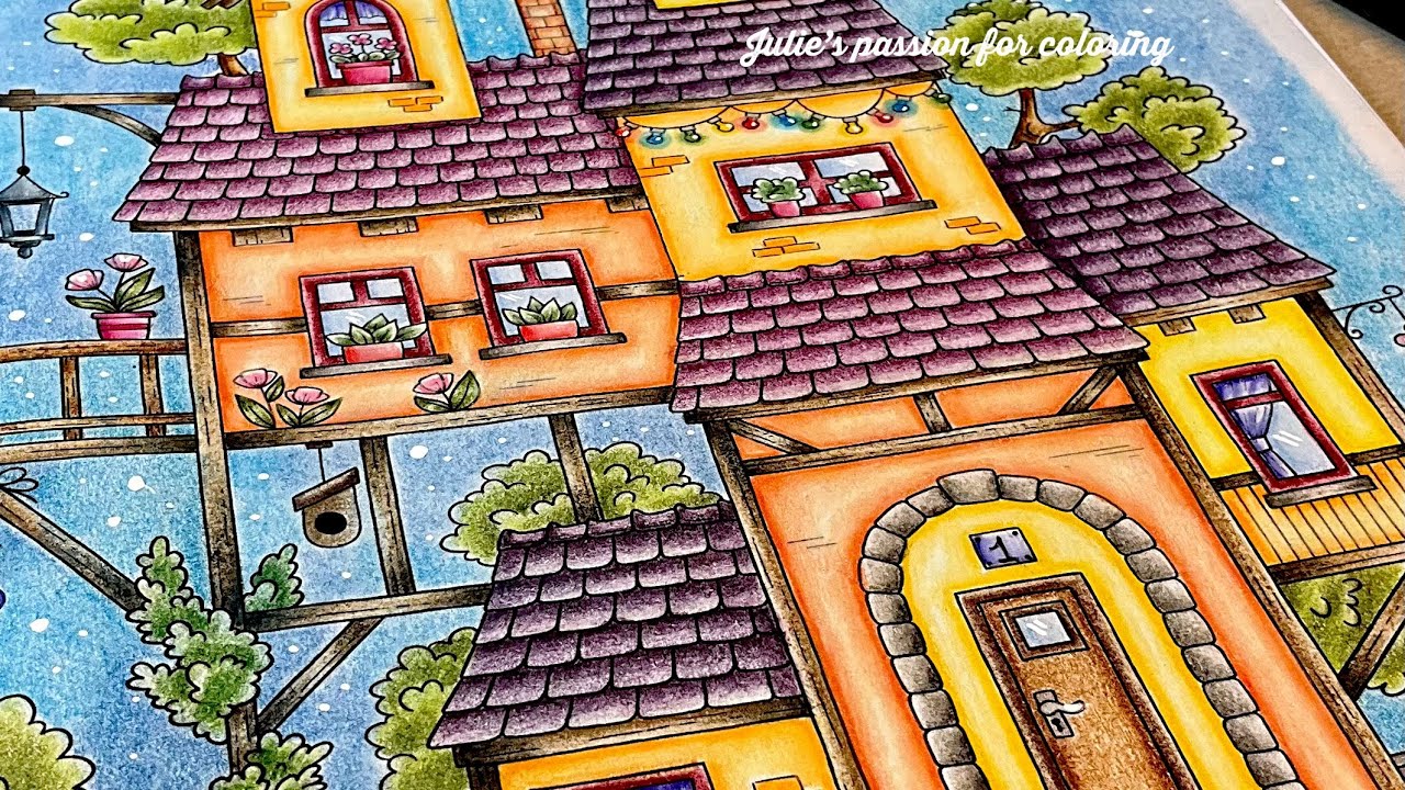 💛 Houses 1 by Gabi Wolf ✏️ prismacolor pencils - easy coloring tutorial