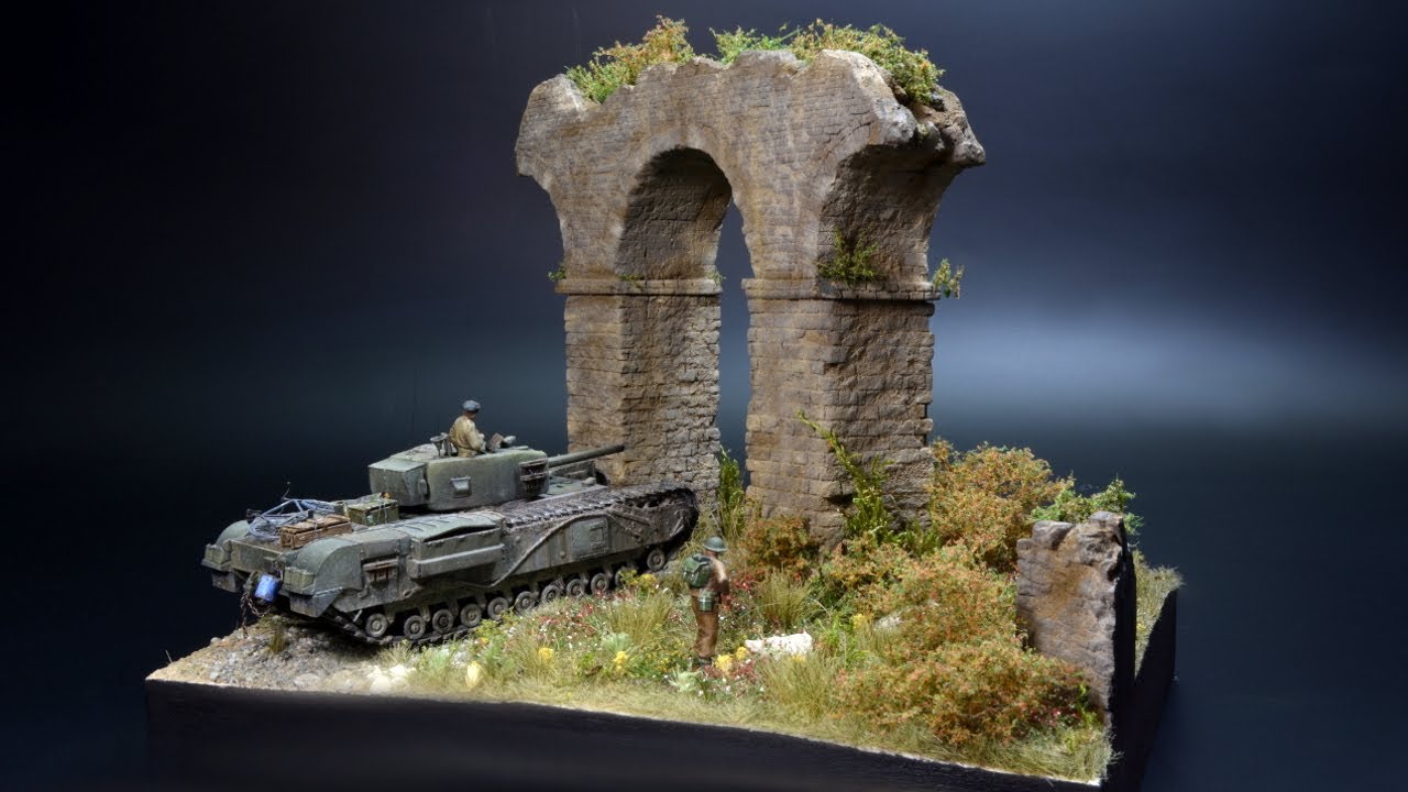 Churchill MK IV - Aqueduct - All Roads Lead to Rome - 1/72 - Diorama