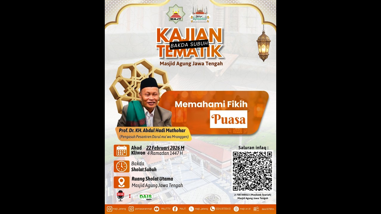 [LIVE] Kajian Tematik Bakda Subuh – 4 Ramadhan 1447 H