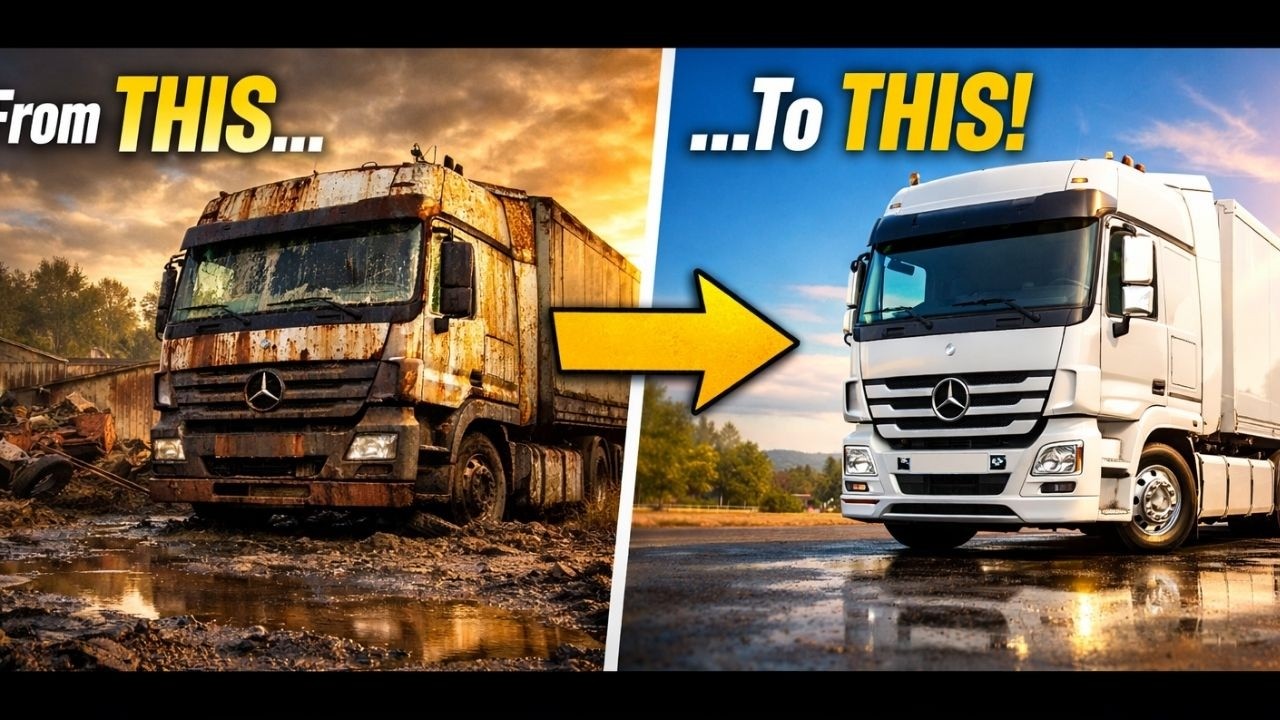 [IRestoration Abandoned Trailer TRUCK Deal 1000$ - Destroyed Mercedes Benz Semi  Restoration