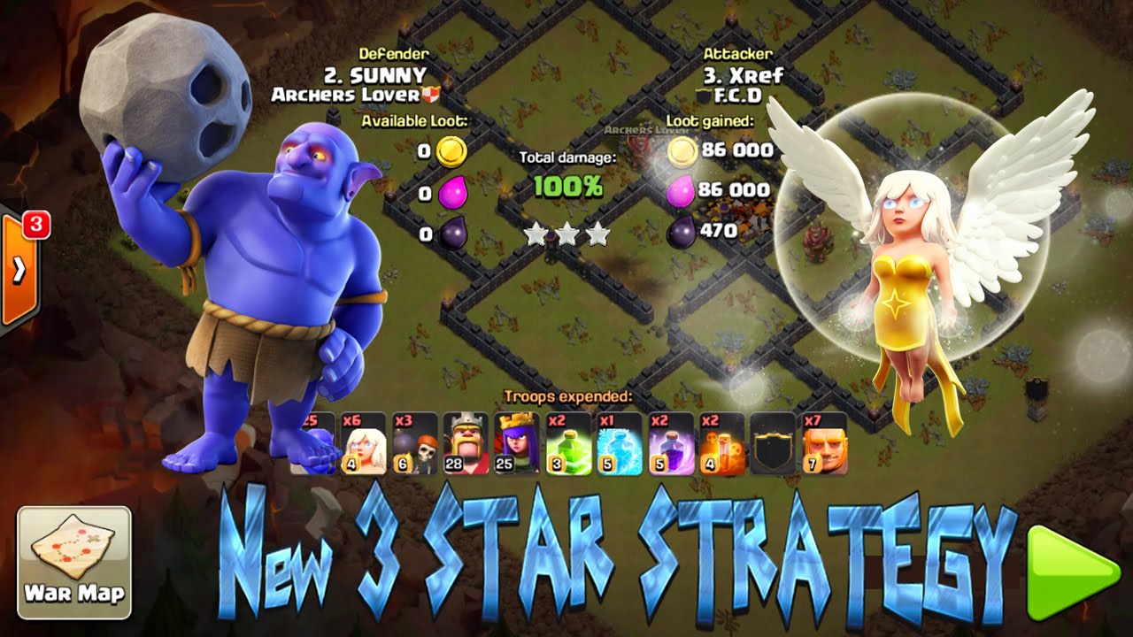 CLASH OF CLANS TH 10 BOWLER WALK 3 STAR ATTACK STRATEGY WITH LEVEL 1 BOWLERS..!!!