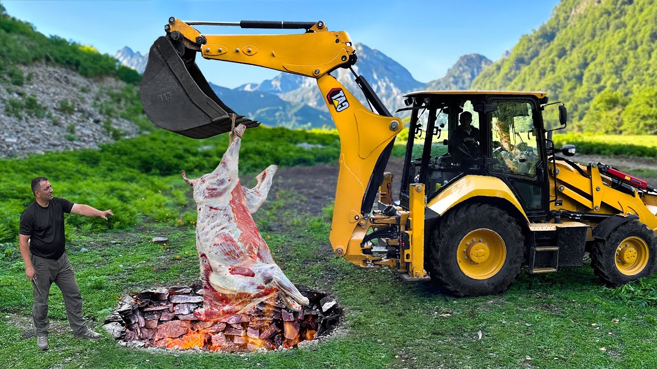 Para Cocinar Este Enorme Toro, No Tuvo Que Pedir Una Excavadora