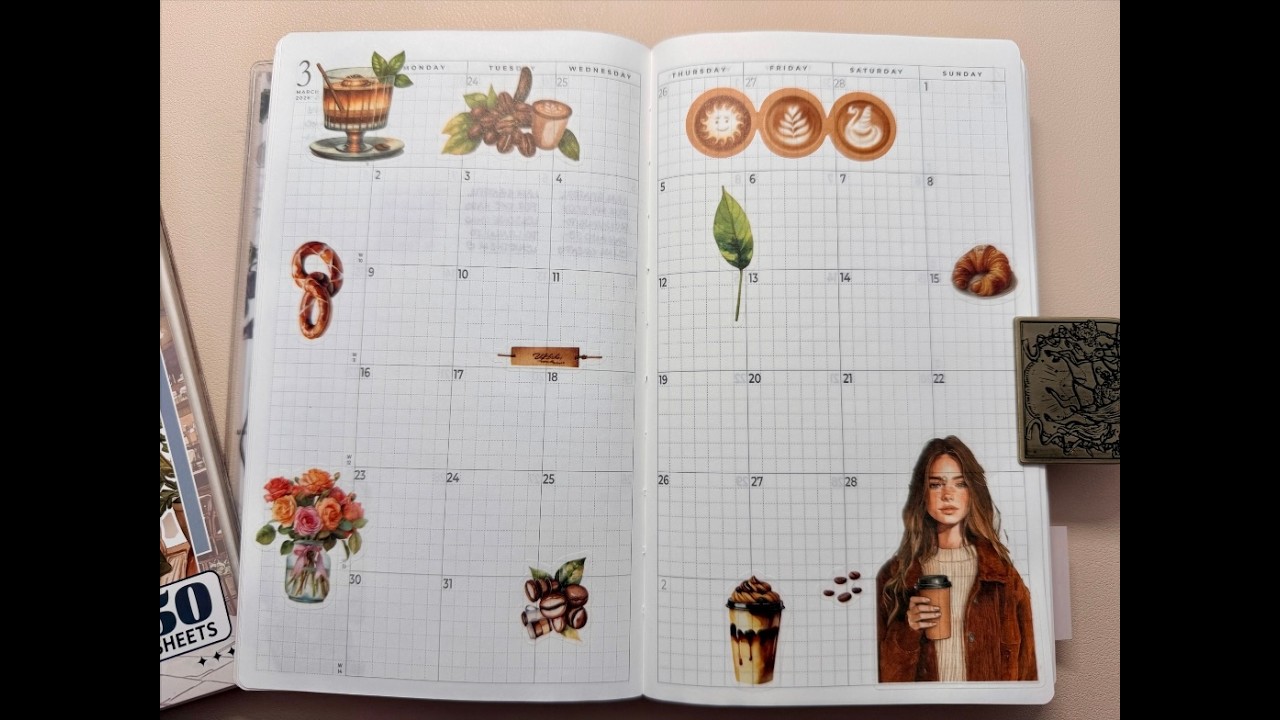It is time to set up March monthly spread for my gratitude journal!