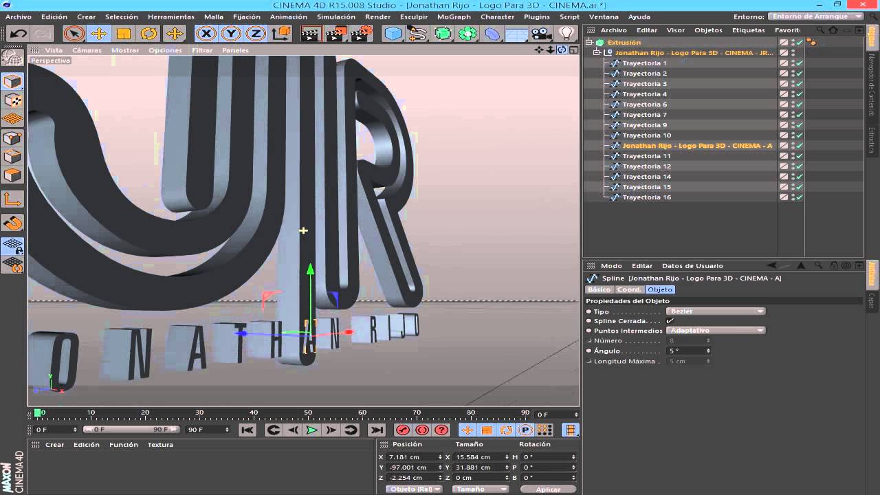 Como CREAR un LOGO en 3D con [ CINEMA 4D ] 👉 Tutorial - (jonathanrijo.com)