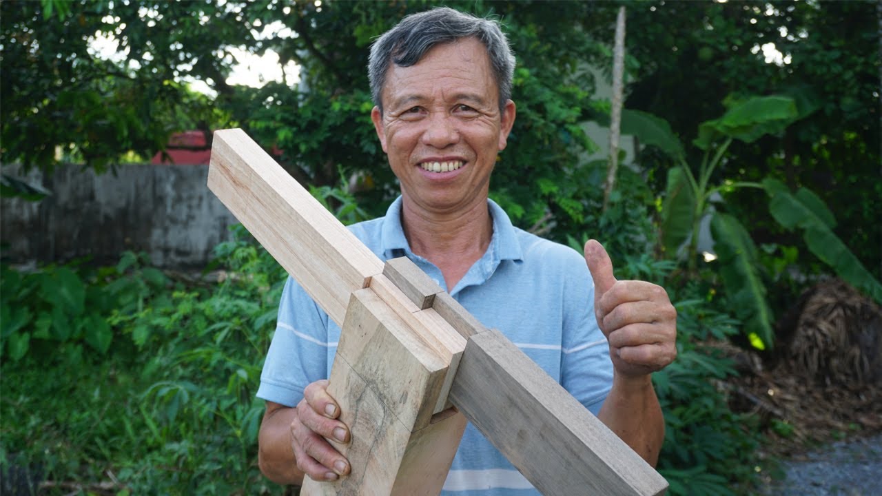 Amazing Block Locking Skills Magic Carpenter Japanese Carpenter - ASMR Traditional Woodworking