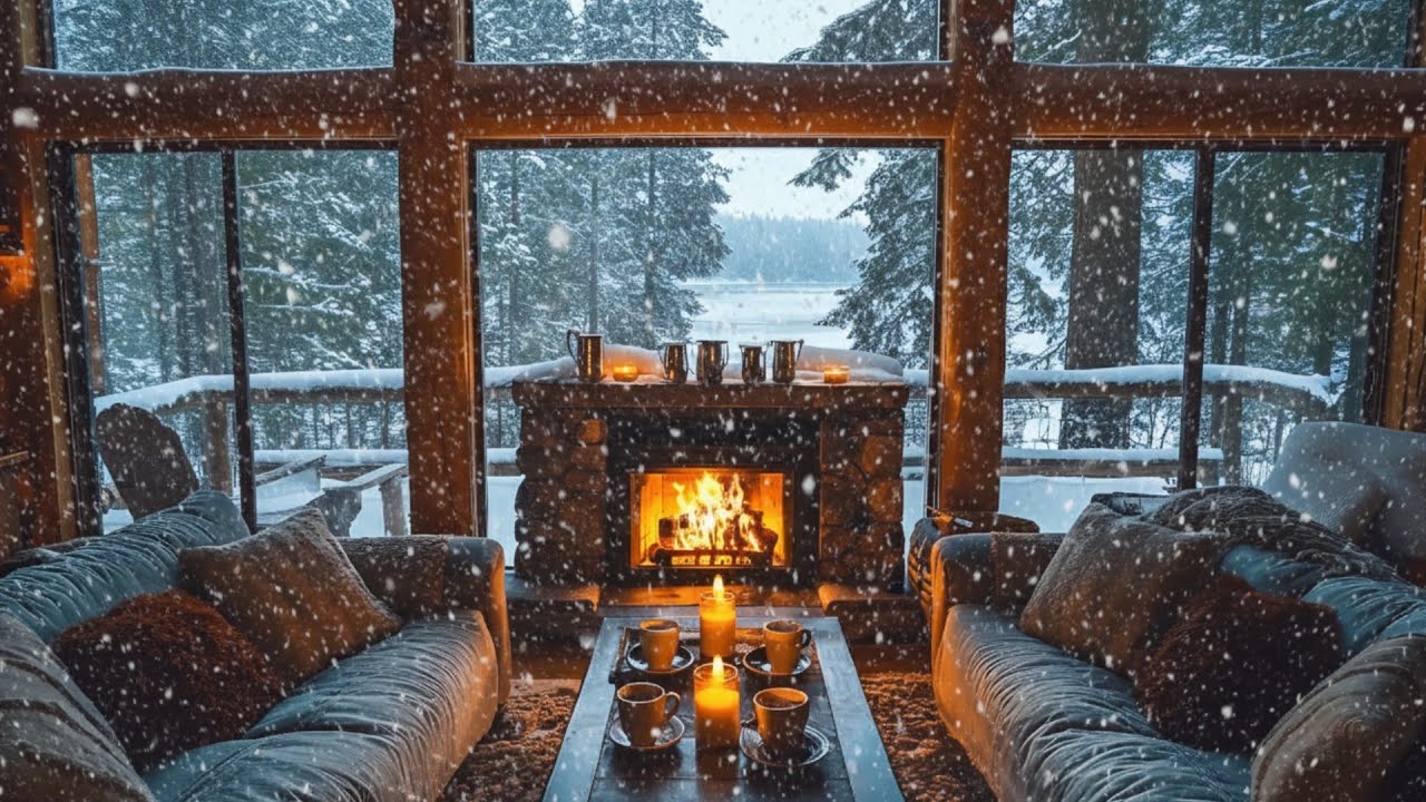 Winter Serenity ❄️ Heavy Snow & Glowing Embers | Soft Piano for Deep Healing