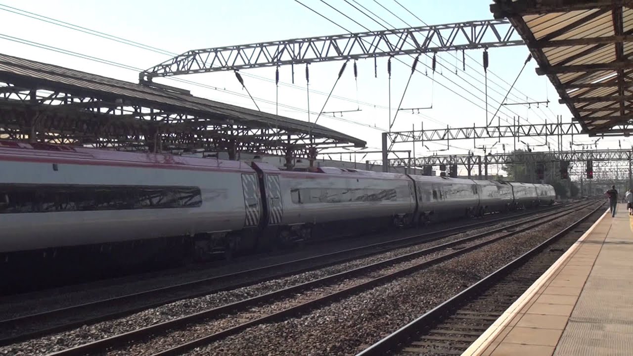 NEW 11 COACH Virgin Pendolino - Virgin Star Leaves Crewe Station