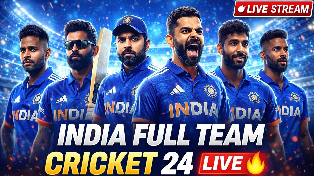 INDIA FULL TEAM vs WORLD 🔥 Cricket 24 Live Match | Rohit Kohli Bumrah