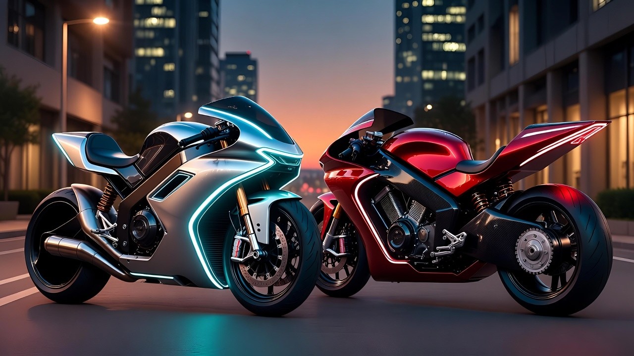 Futuristic EV Bike  Motorcycle From The Future