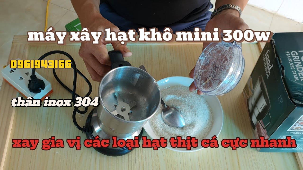 cối xay hạt khô đa năng mini 300w siêu khoẻ