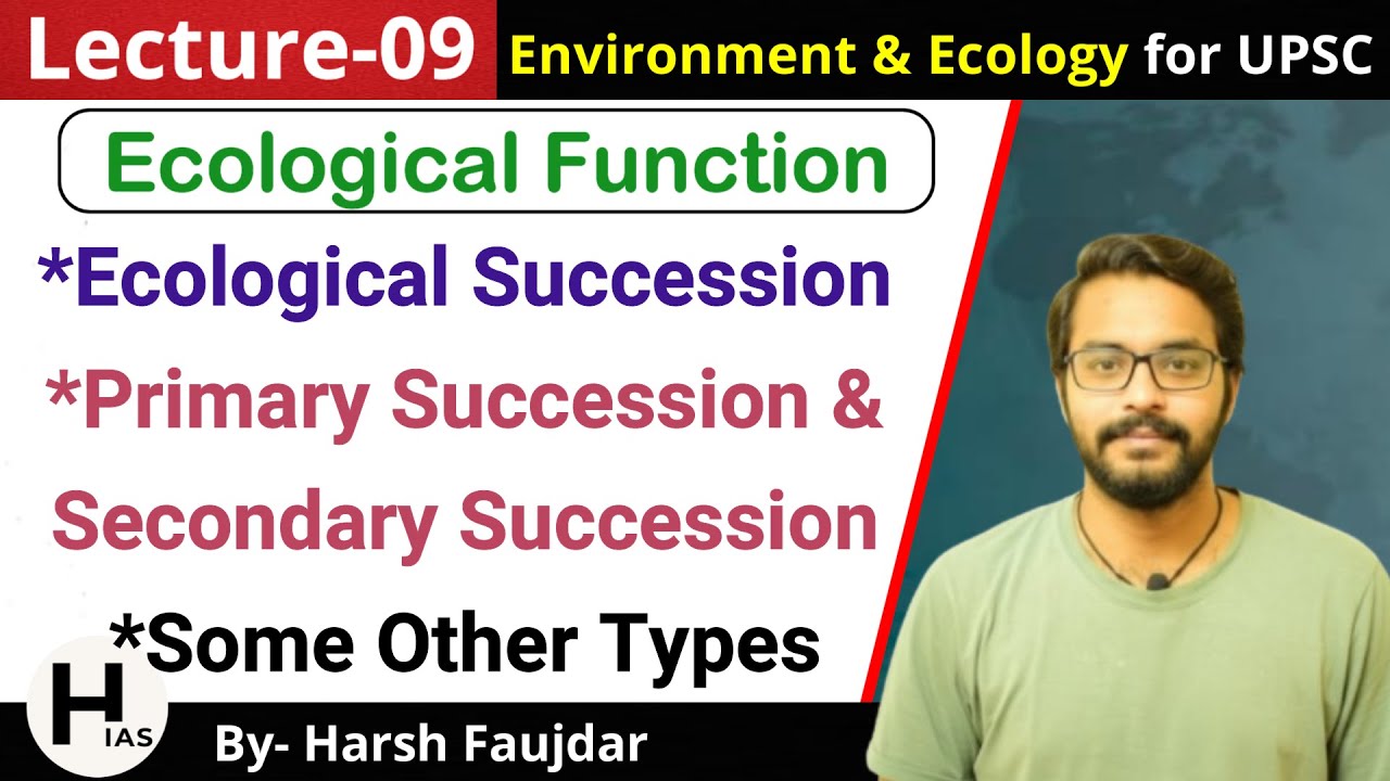 E9: Ecological Succession - Primary Succession & Secondary Succession | Environment for UPSC