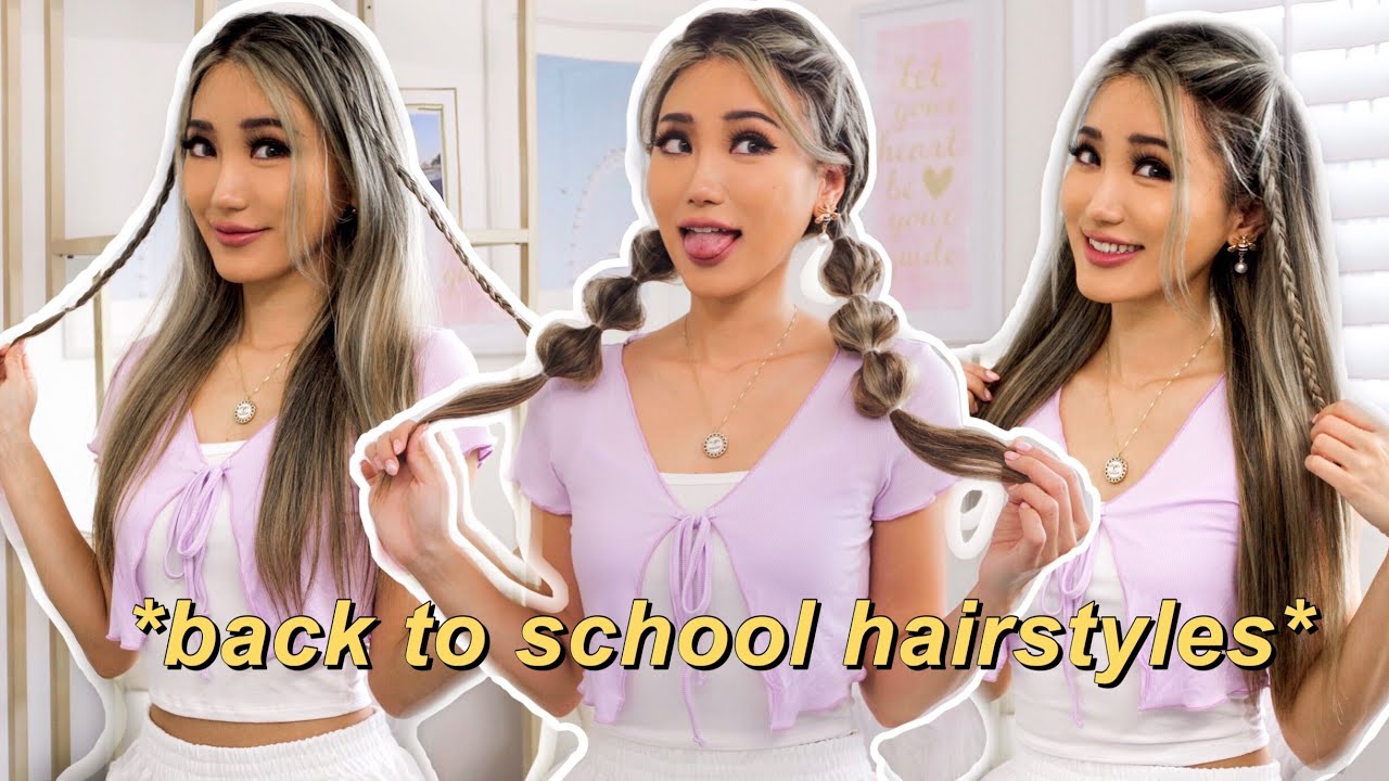 3 Easy & quick back to school hairstyles 2020 | heatless hair tutorial