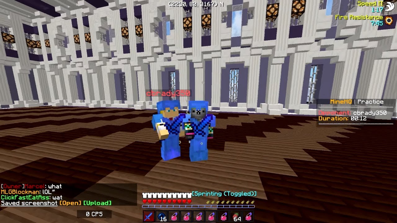 Gloryblade vs Cbrady350 | MineHQ Practice