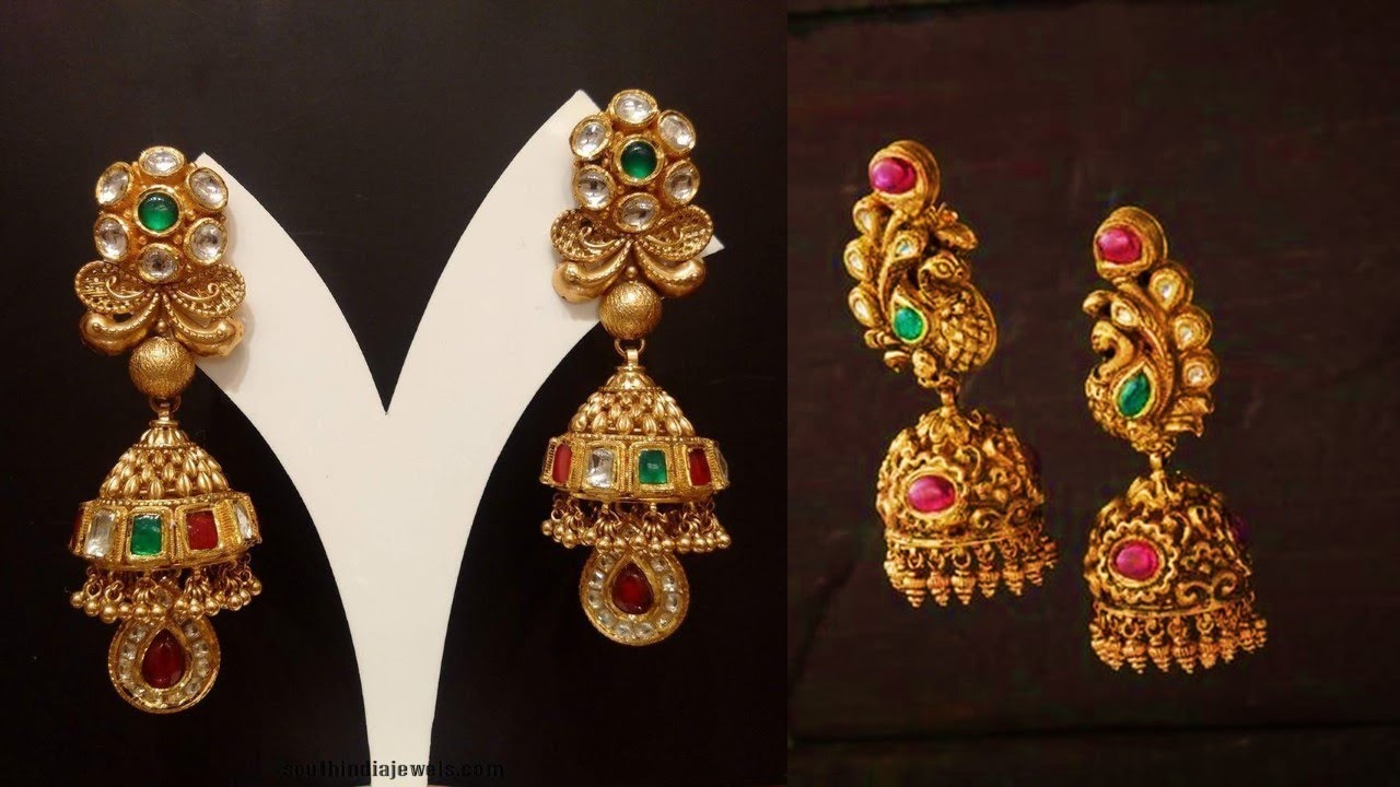 Gold Jhumka And Ear Top Designs 2019