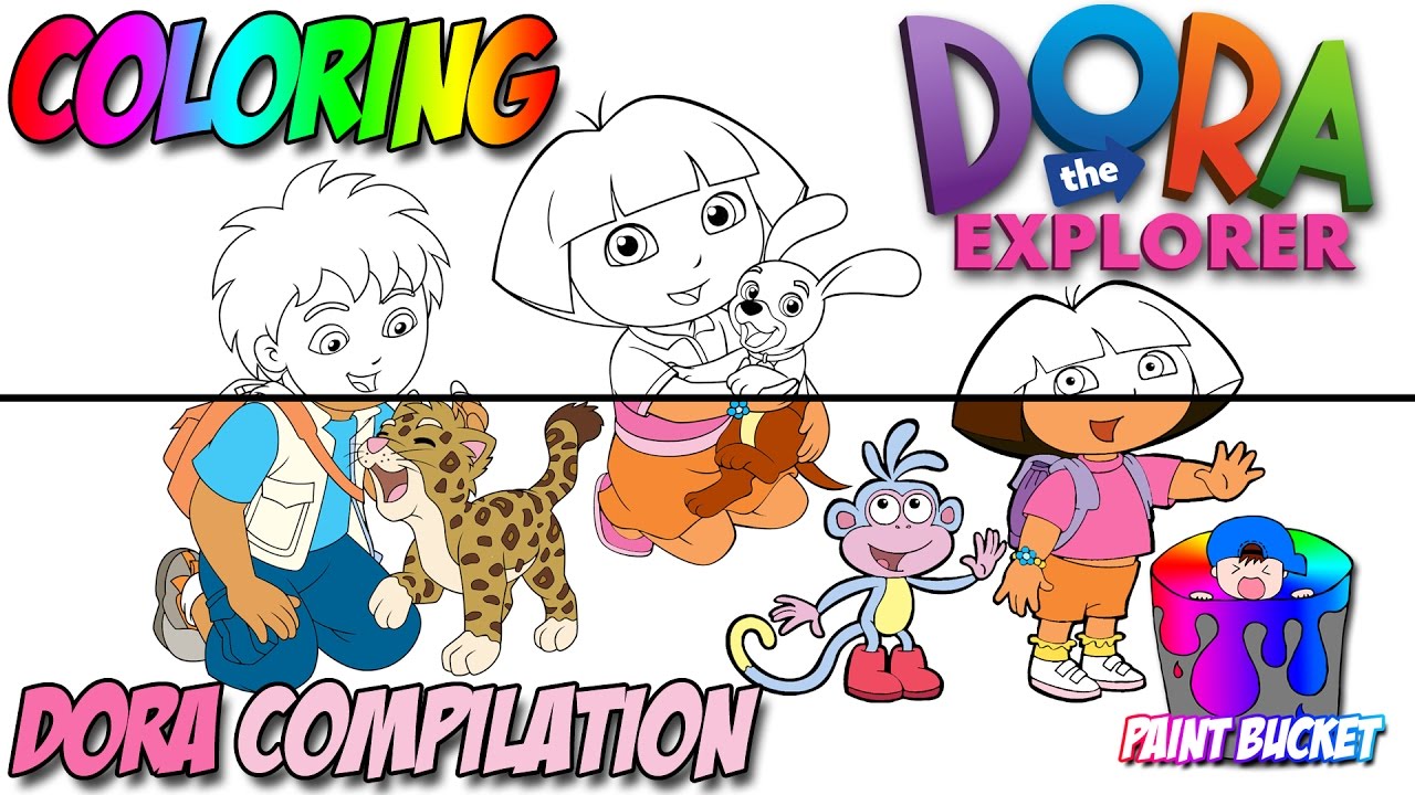 Dora the Explorer Coloring Pages Compilation for Kids - Nickelodeon Nick Jr. Coloring Book