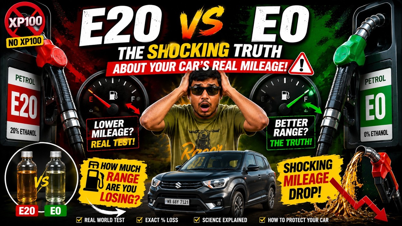 E20 vs E0 Petrol: The Shocking Truth About Your Car's Real Mileage! No XP100 🛑