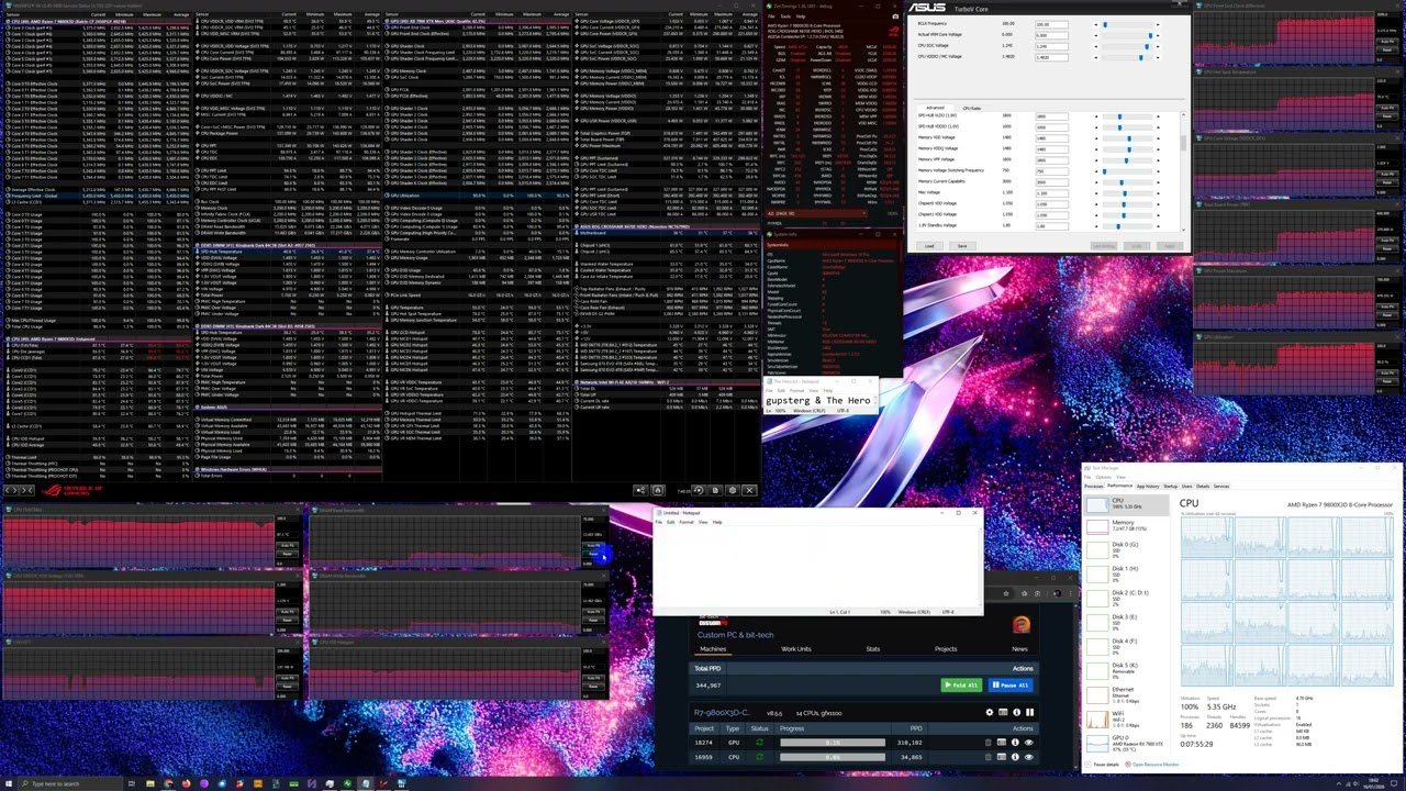 R7 9800X3D PBO CO +200MHz 6400C28 Folding@home ~7.75hrs