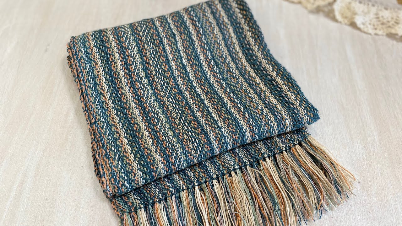 ［卓上織り機］ヘドル2枚使って模様織り ダイヤモンド柄 Two Heddles and 3-Shaft draft