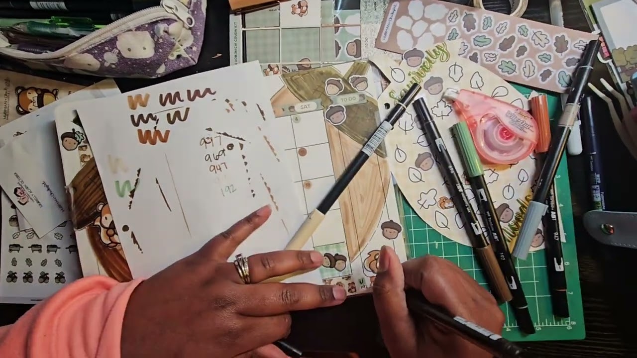 The rest of my Bullet Journal set up for the Month of October. (SPED UP)