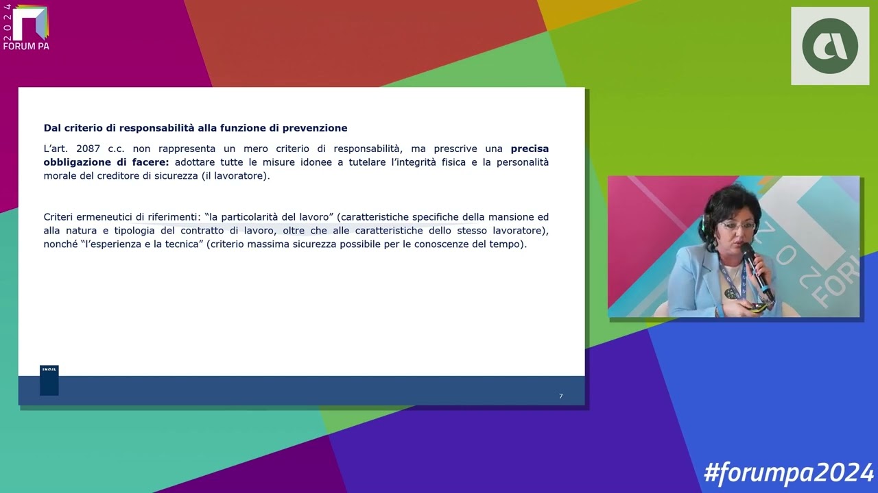 Forum PA, progetto Total Worker Health: Inail promotrice di salute e sicurezza sul lavoro