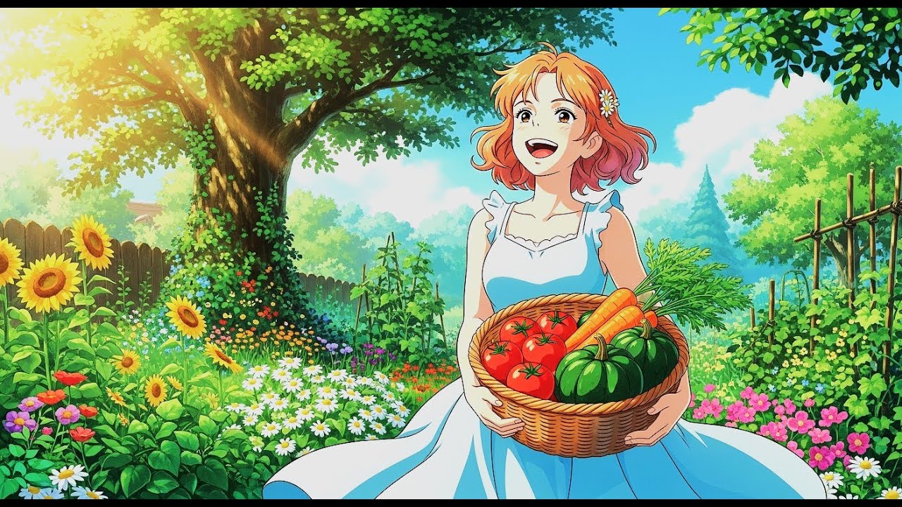 A Quiet Night in the Golden Fields 🌙 Cozy Animation & Cooking Sounds