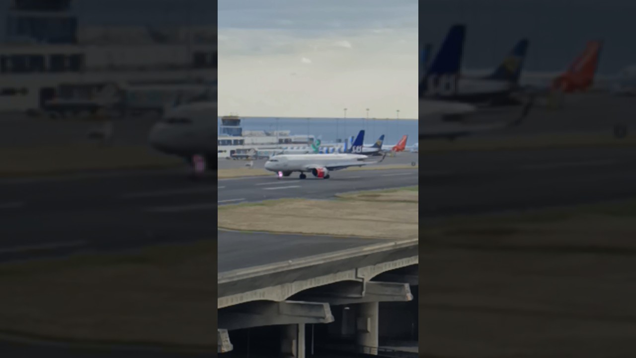 ☺️🛩️SAS AIRBUS A320-251N. ATERRAGEM PISTA 5. Aeroporto da Madeira.