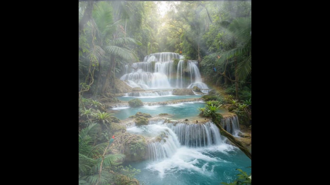 Waterfall white noise for sleep and anxiety relief 