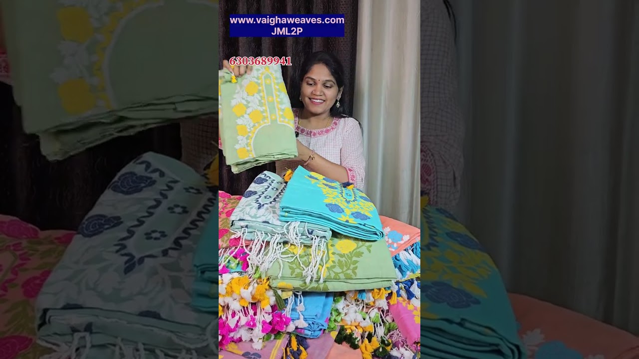 Jamdhani mul cotton dress materials 