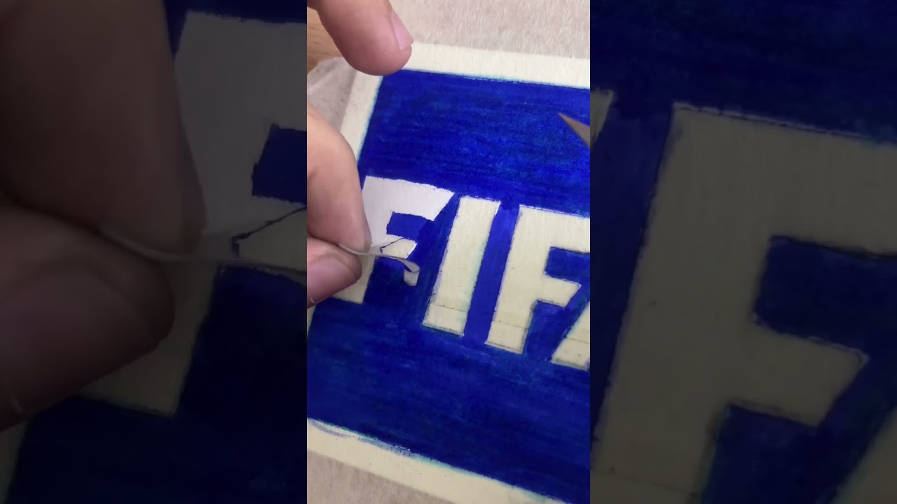 How to draw FIFA logo #shorts #fifa22 #fifa #asmr #art #worldcup2022 #football #qatar #drawing