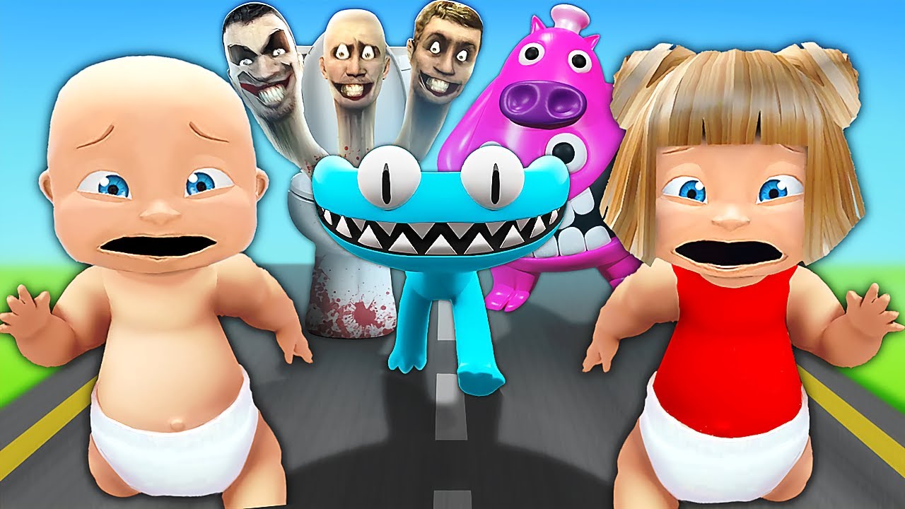 Baby & Girlfriend Escape 100 Monsters!