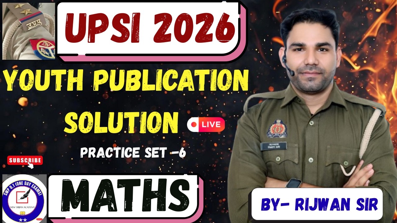 UP SI 2025 | Youth Publication Maths Practice Set-6 | 40/40 Target 🎯 | By Rijwan Sir